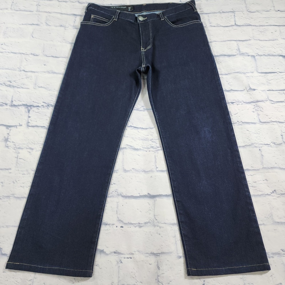 A|X Armani Exchange Jeans MENS 32X26 Dark Wash Straight Leg Blue Denim